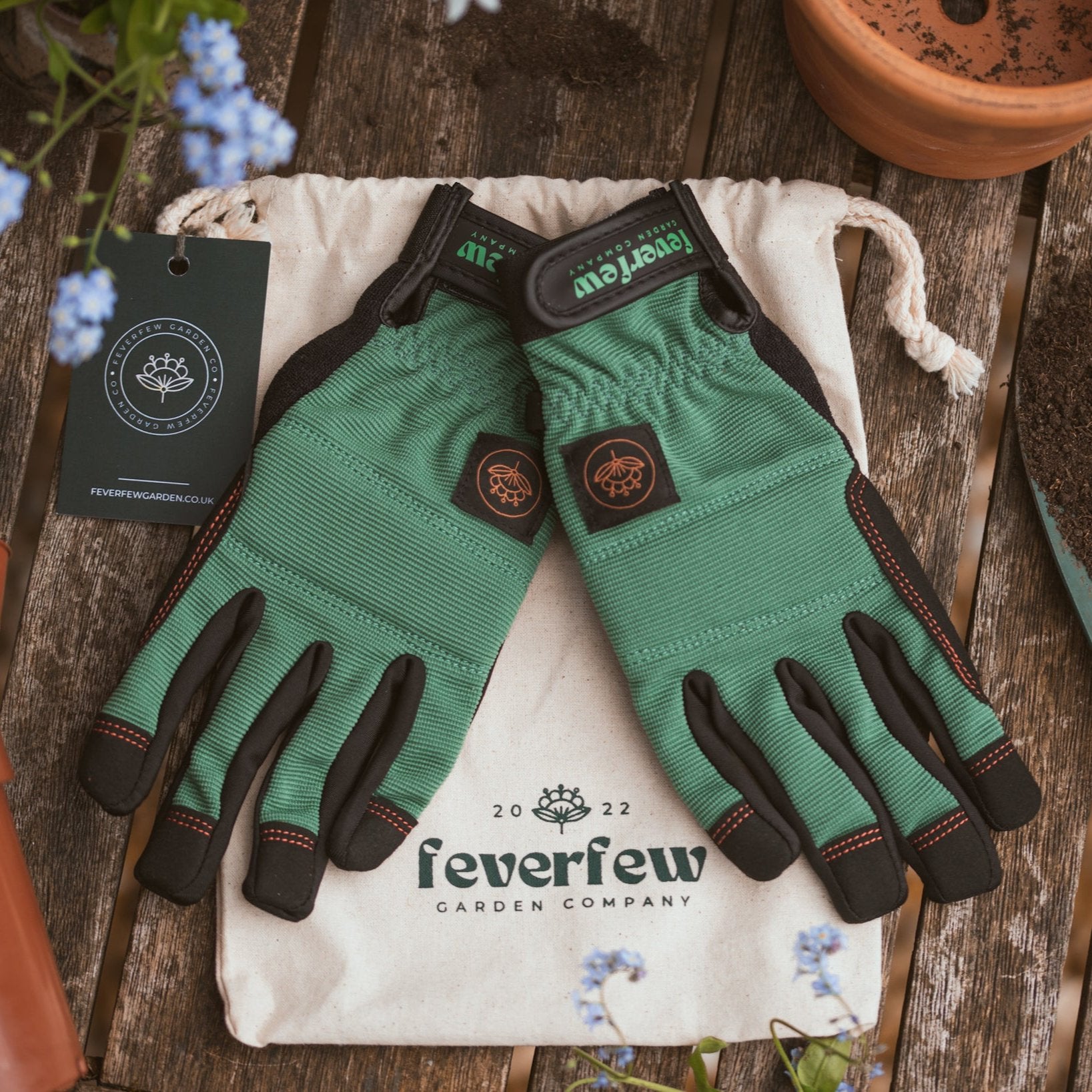 Womanswork Digger Gardening Glove With Micro Suede Palm Periwinkle Medium