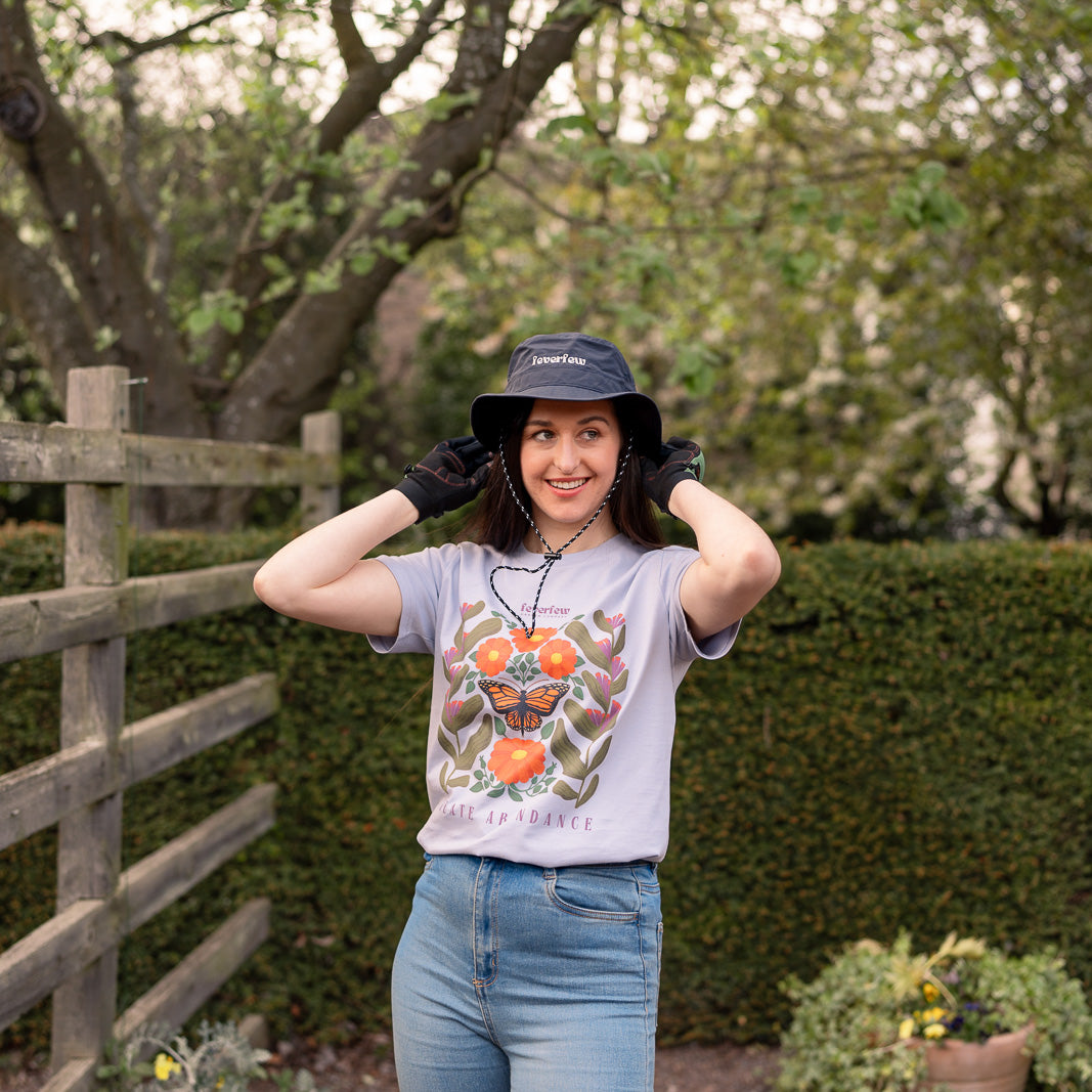 Organic T-shirt UK | Garden T-shirt Lavender by Feverfew Garden Co.